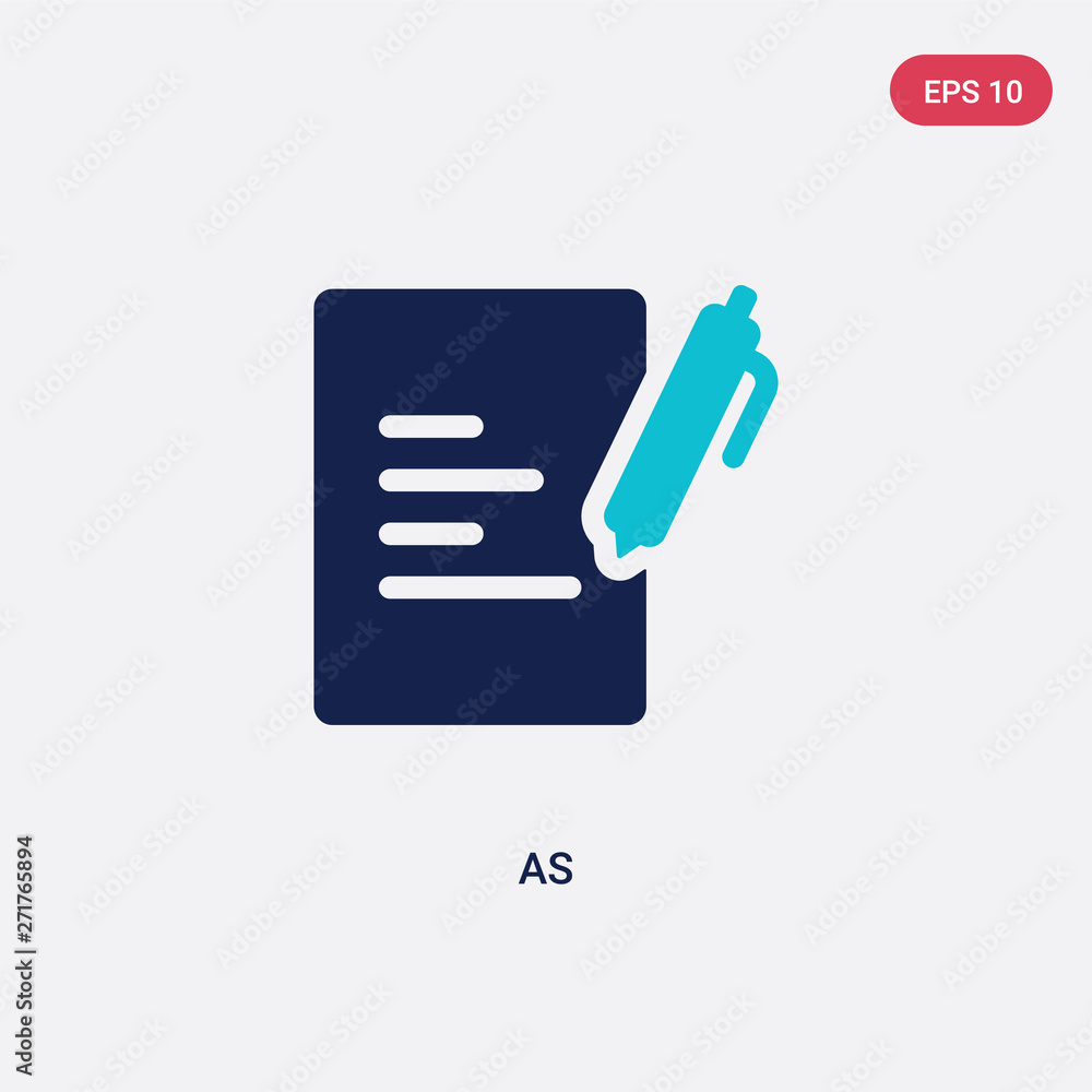 Poster two color as vector icon from education concept. isolated blue as vector sign symbol can be use for 
