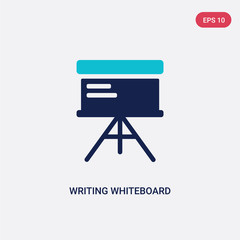 two color writing whiteboard vector icon from education concept. isolated blue writing whiteboard vector sign symbol can be use for web, mobile and logo. eps 10