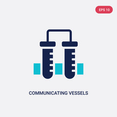 two color communicating vessels vector icon from education concept. isolated blue communicating vessels vector sign symbol can be use for web, mobile and logo. eps 10