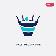 two color spacetime curvature vector icon from education concept. isolated blue spacetime curvature vector sign symbol can be use for web, mobile and logo. eps 10