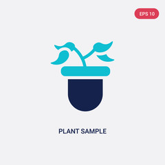 two color plant sample vector icon from education concept. isolated blue plant sample vector sign symbol can be use for web, mobile and logo. eps 10