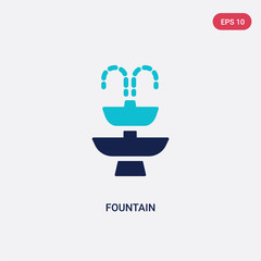 two color fountain vector icon from education concept. isolated blue fountain vector sign symbol can be use for web, mobile and logo. eps 10