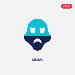 two color drama vector icon from education concept. isolated blue drama vector sign symbol can be use for web, mobile and logo. eps 10