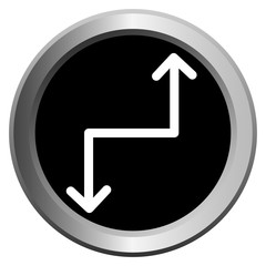 black with metal edging web buttons with two white arrows in different directions