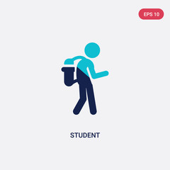 two color student vector icon from education 2 concept. isolated blue student vector sign symbol can be use for web, mobile and logo. eps 10