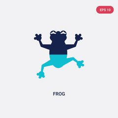 two color frog vector icon from education 2 concept. isolated blue frog vector sign symbol can be use for web, mobile and logo. eps 10