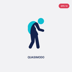 two color quasimodo vector icon from literature concept. isolated blue quasimodo vector sign symbol can be use for web, mobile and logo. eps 10