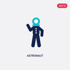two color astronaut vector icon from literature concept. isolated blue astronaut vector sign symbol can be use for web, mobile and logo. eps 10