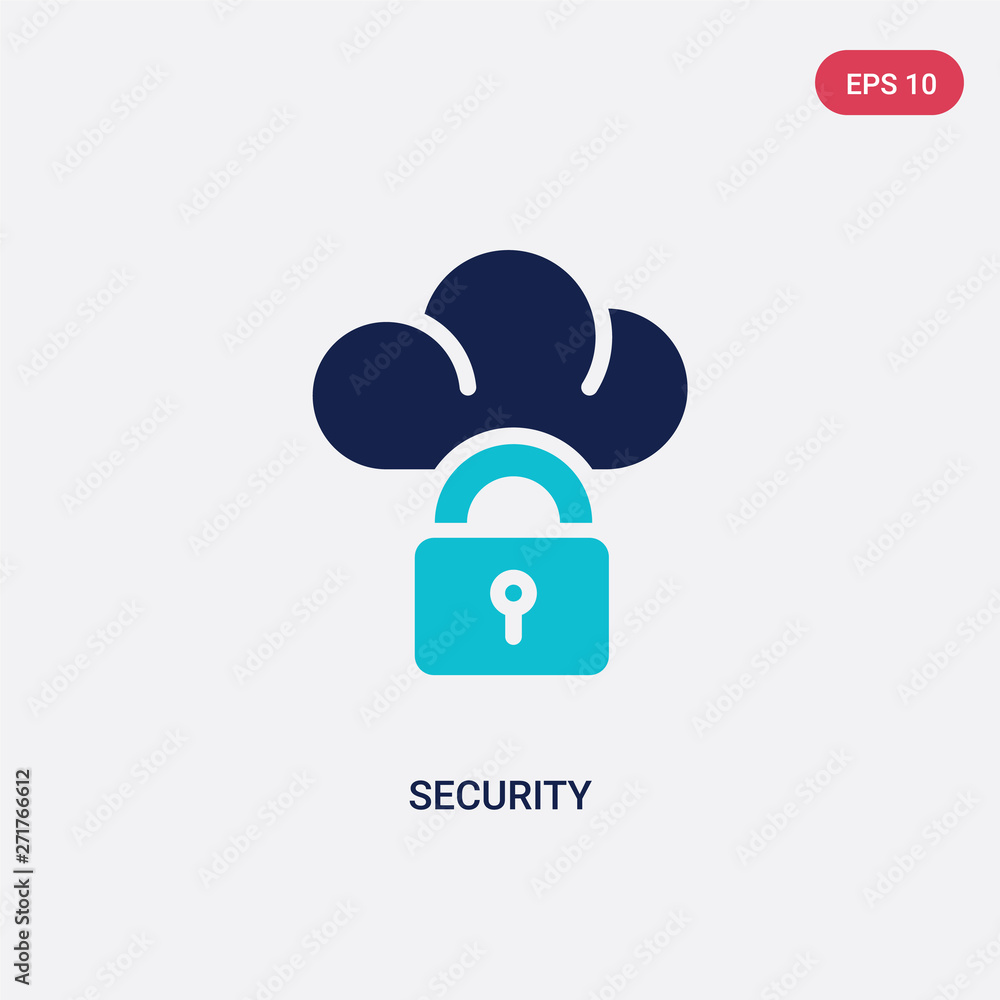 Poster two color security vector icon from electrian connections concept. isolated blue security vector sig