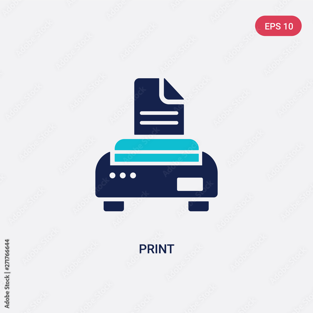 Poster two color print vector icon from electrian connections concept. isolated blue print vector sign symb