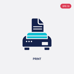 Obraz premium two color print vector icon from electrian connections concept. isolated blue print vector sign symbol can be use for web, mobile and logo. eps 10