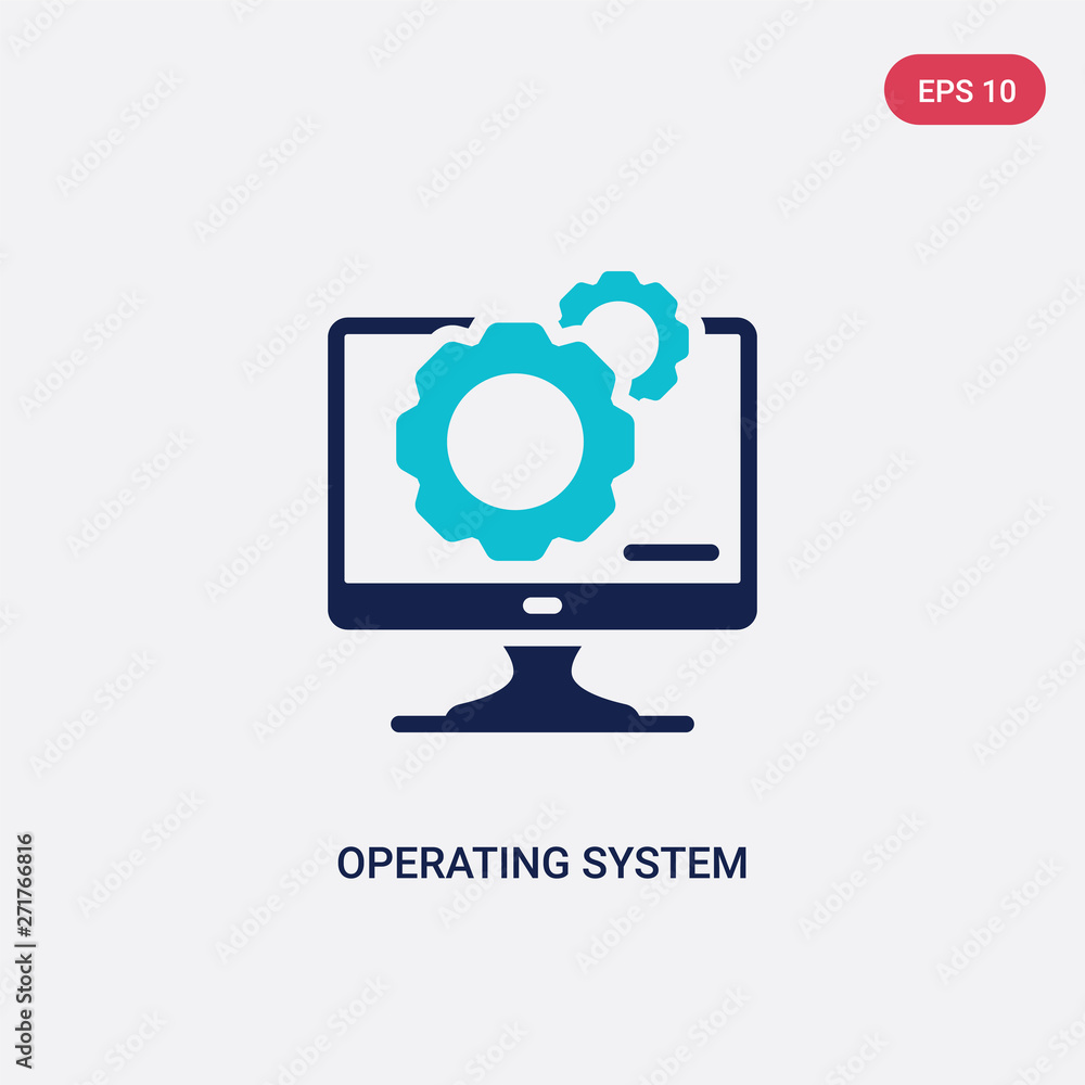 Poster two color operating system vector icon from electronic devices concept. isolated blue operating syst