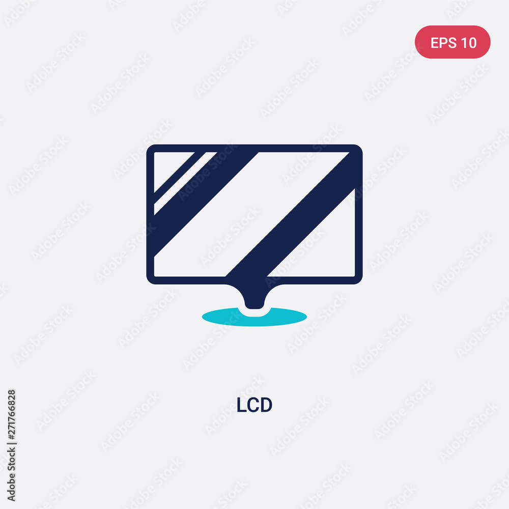 Poster two color lcd vector icon from electronic devices concept. isolated blue lcd vector sign symbol can 