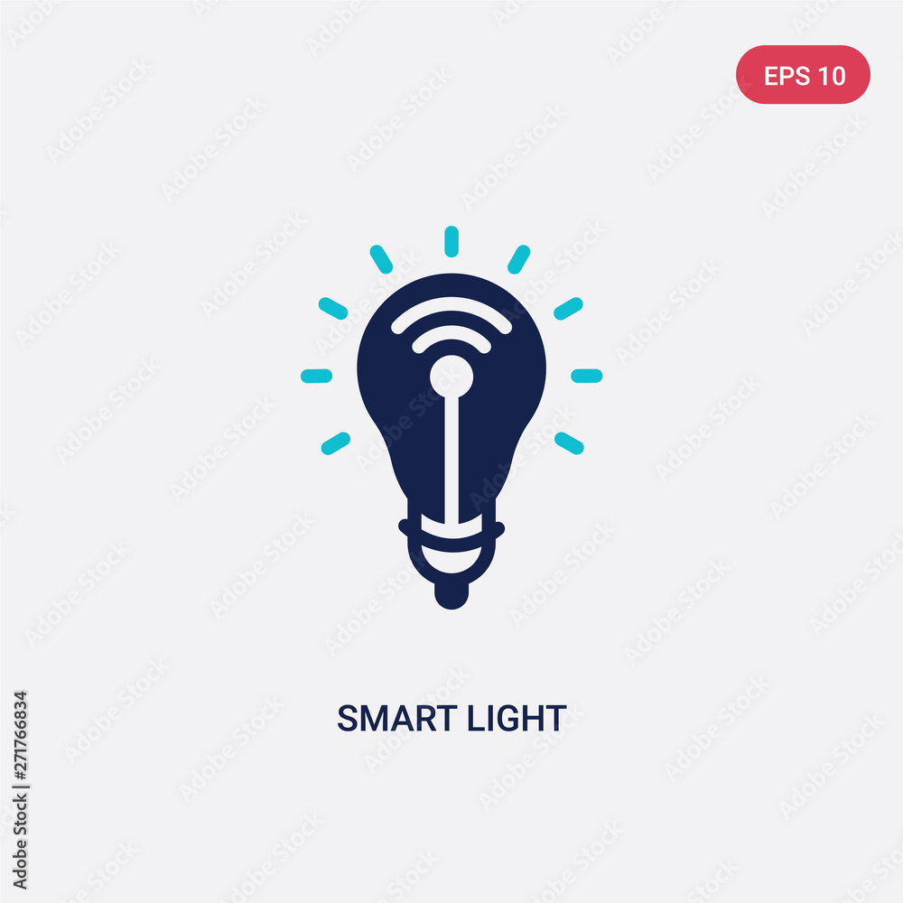 Poster two color smart light vector icon from electronic devices concept. isolated blue smart light vector 