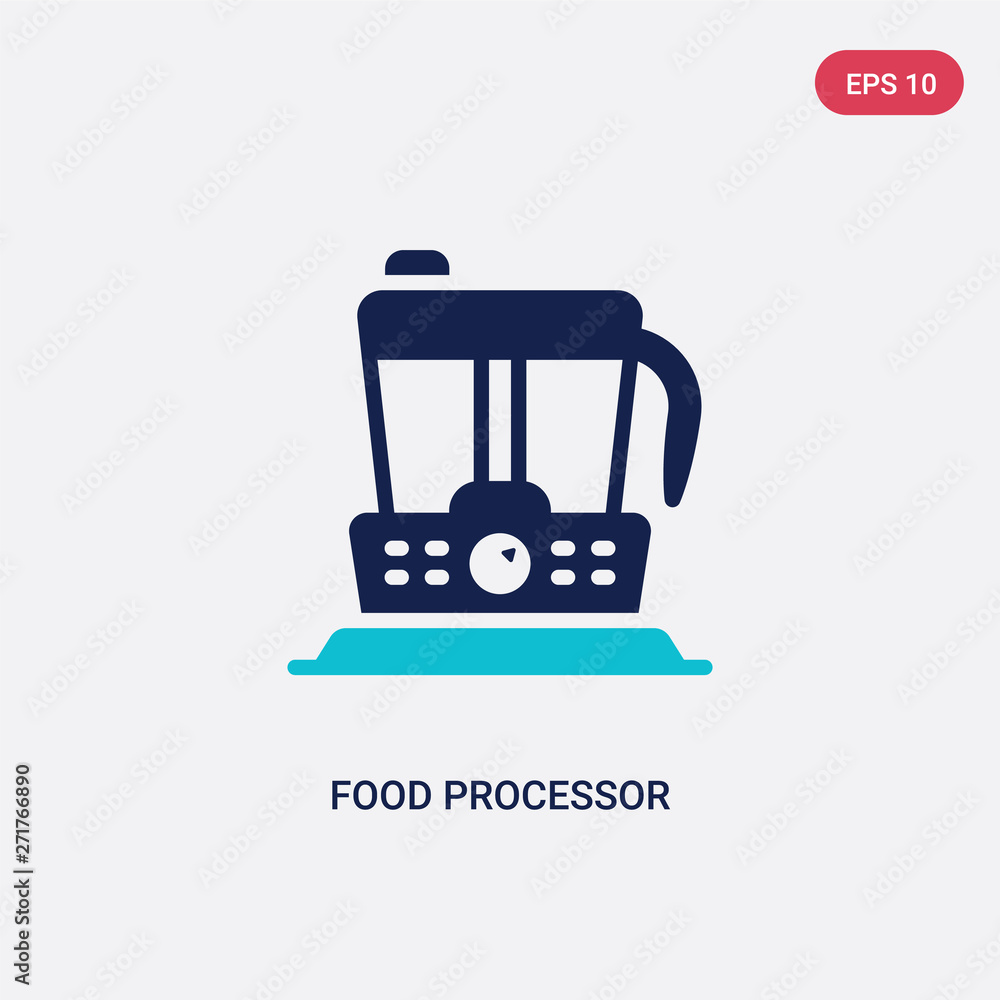 Poster two color food processor vector icon from electronic devices concept. isolated blue food processor v