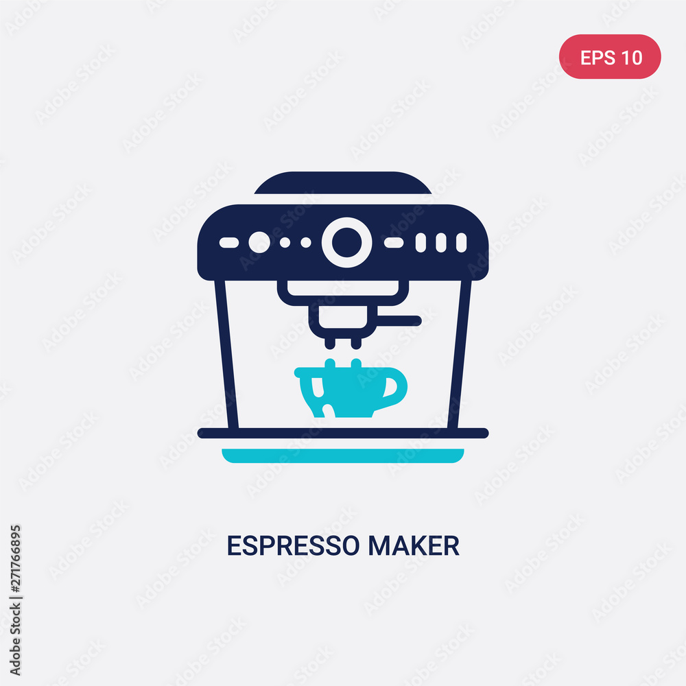 Poster two color espresso maker vector icon from electronic devices concept. isolated blue espresso maker v