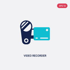 two color video recorder vector icon from electronic devices concept. isolated blue video recorder vector sign symbol can be use for web, mobile and logo. eps 10