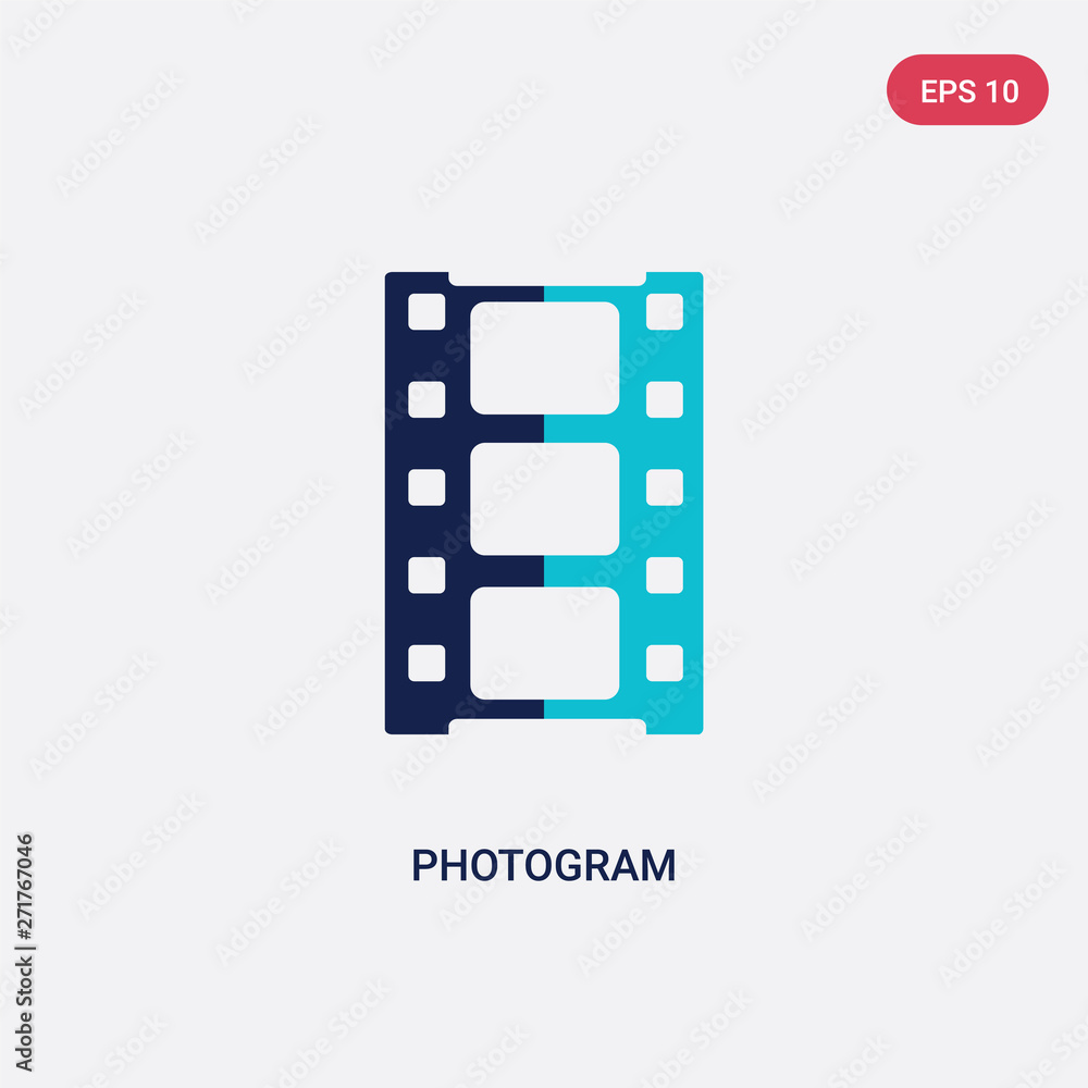 Poster two color photogram vector icon from electronic stuff fill concept. isolated blue photogram vector s