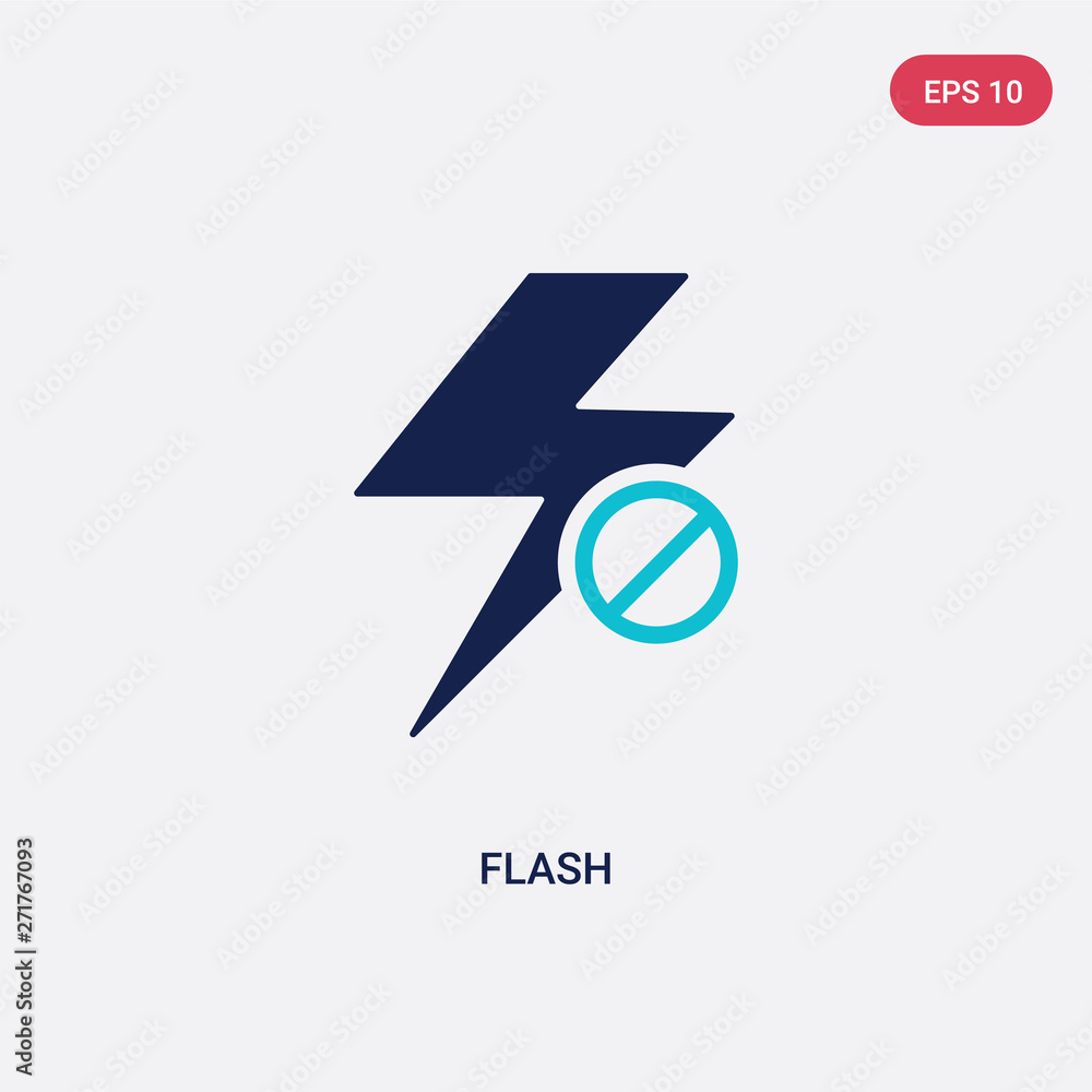 Poster two color flash vector icon from electronic stuff fill concept. isolated blue flash vector sign symb