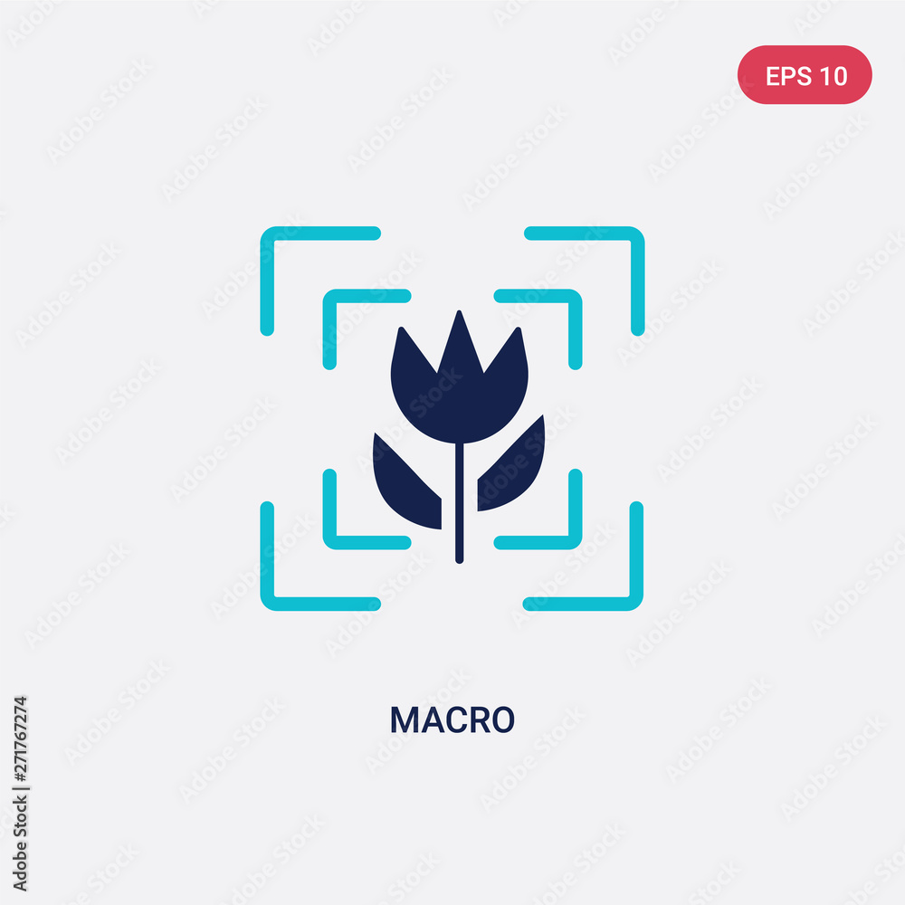 Poster two color macro vector icon from electronic stuff fill concept. isolated blue macro vector sign symb