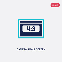 two color camera small screen size vector icon from electronic stuff fill concept. isolated blue camera small screen size vector sign symbol can be use for web, mobile and logo. eps 10