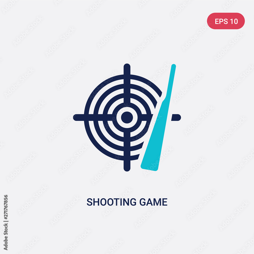 Aufkleber two color shooting game vector icon from entertainment and arcade concept. isolated blue shooting ga