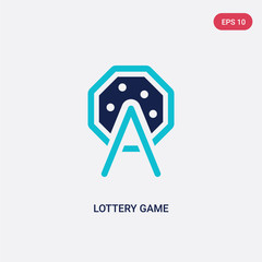 two color lottery game vector icon from entertainment and arcade concept. isolated blue lottery game vector sign symbol can be use for web, mobile and logo. eps 10