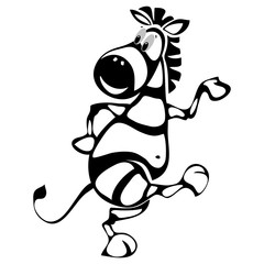 cartoon character cheerful zebra dancing © Marina