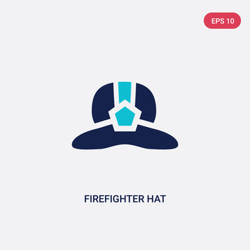 two color firefighter hat vector icon from fashion concept. isolated blue firefighter hat vector sign symbol can be use for web, mobile and logo. eps 10