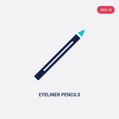 two color eyeliner pencils vector icon from fashion concept. isolated blue eyeliner pencils vector sign symbol can be use for web, mobile and logo. eps 10