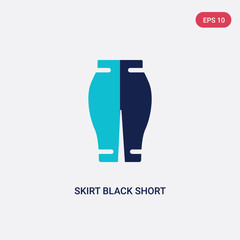 two color skirt black short vector icon from fashion concept. isolated blue skirt black short vector sign symbol can be use for web, mobile and logo. eps 10