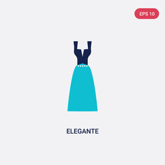 two color elegante vector icon from fashion concept. isolated blue elegante vector sign symbol can be use for web, mobile and logo. eps 10