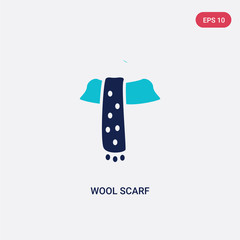 two color wool scarf vector icon from fashion concept. isolated blue wool scarf vector sign symbol can be use for web, mobile and logo. eps 10