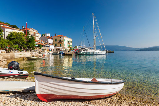 Fishing boats at the port, Valun, Cres Island, Kvarner Gulf, Croatia