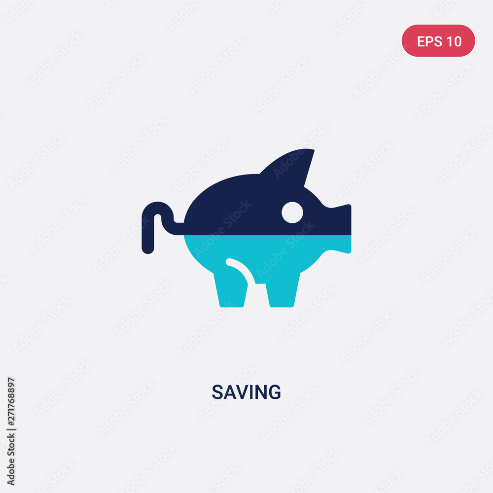 Poster two color saving vector icon from fast food concept. isolated blue saving vector sign symbol can be 