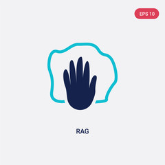 two color rag vector icon from fashion concept. isolated blue rag vector sign symbol can be use for web, mobile and logo. eps 10