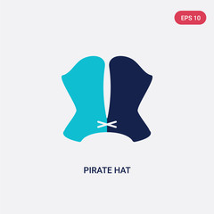 two color pirate hat vector icon from fashion concept. isolated blue pirate hat vector sign symbol can be use for web, mobile and logo. eps 10