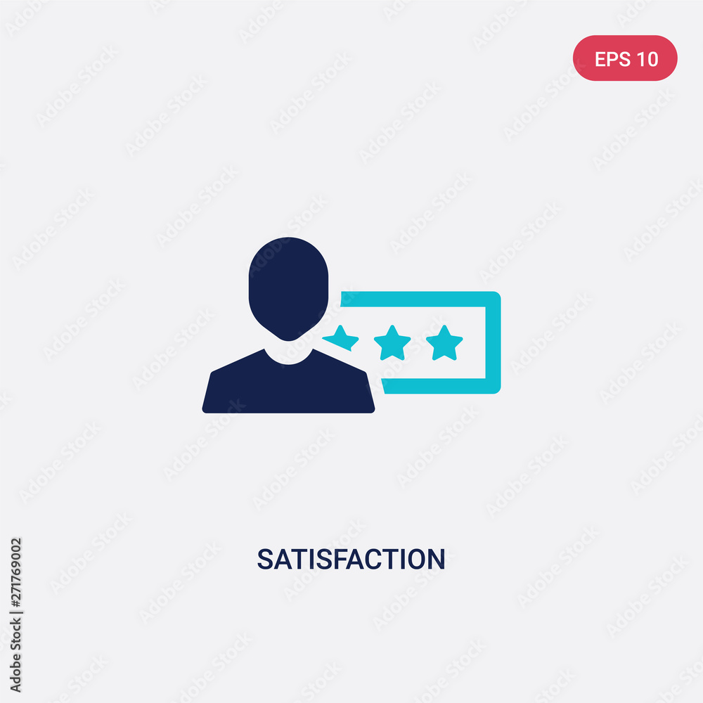 Aufkleber two color satisfaction vector icon from feedback concept. isolated blue satisfaction vector sign sym