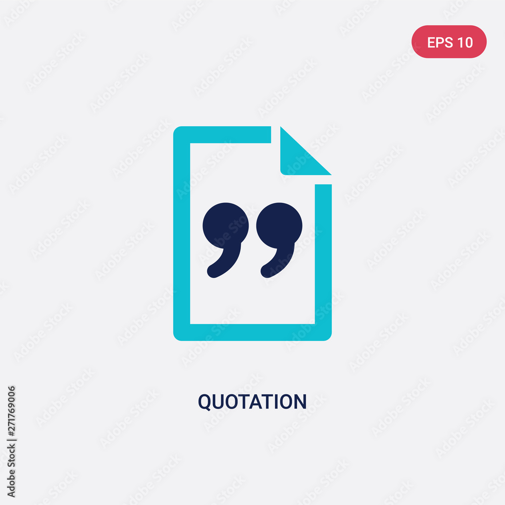 Aufkleber two color quotation vector icon from feedback concept. isolated blue quotation vector sign symbol ca