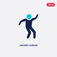 two color amused human vector icon from feelings concept. isolated blue amused human vector sign symbol can be use for web, mobile and logo. eps 10