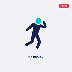 two color bo human vector icon from feelings concept. isolated blue bo human vector sign symbol can be use for web, mobile and logo. eps 10