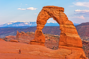 Man Enjoying The Beauty Of Delicate Arch