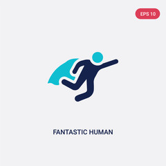 two color fantastic human vector icon from feelings concept. isolated blue fantastic human vector sign symbol can be use for web, mobile and logo. eps 10