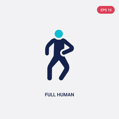 two color full human vector icon from feelings concept. isolated blue full human vector sign symbol can be use for web, mobile and logo. eps 10