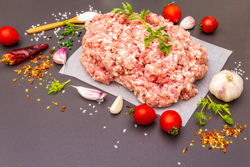 Raw minced pork.