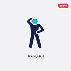 two color sca human vector icon from feelings concept. isolated blue sca human vector sign symbol can be use for web, mobile and logo. eps 10