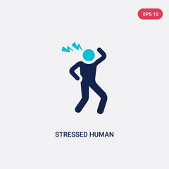 two color stressed human vector icon from feelings concept. isolated blue stressed human vector sign symbol can be use for web, mobile and logo. eps 10