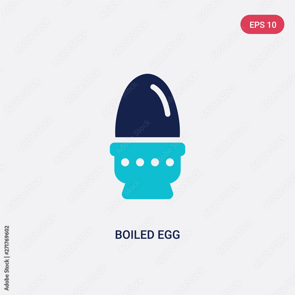 Poster two color boiled egg vector icon from food concept. isolated blue boiled egg vector sign symbol can 