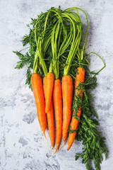 Bio carrots top view