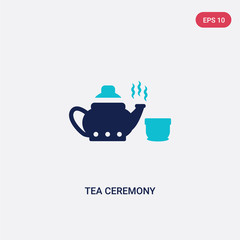 two color tea ceremony vector icon from food concept. isolated blue tea ceremony vector sign symbol can be use for web, mobile and logo. eps 10
